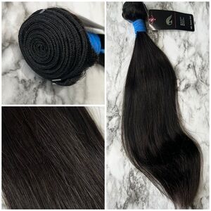 16 Inch Brazilian 100% Human  Virgin Hair  Unprocessed Natural Straight black